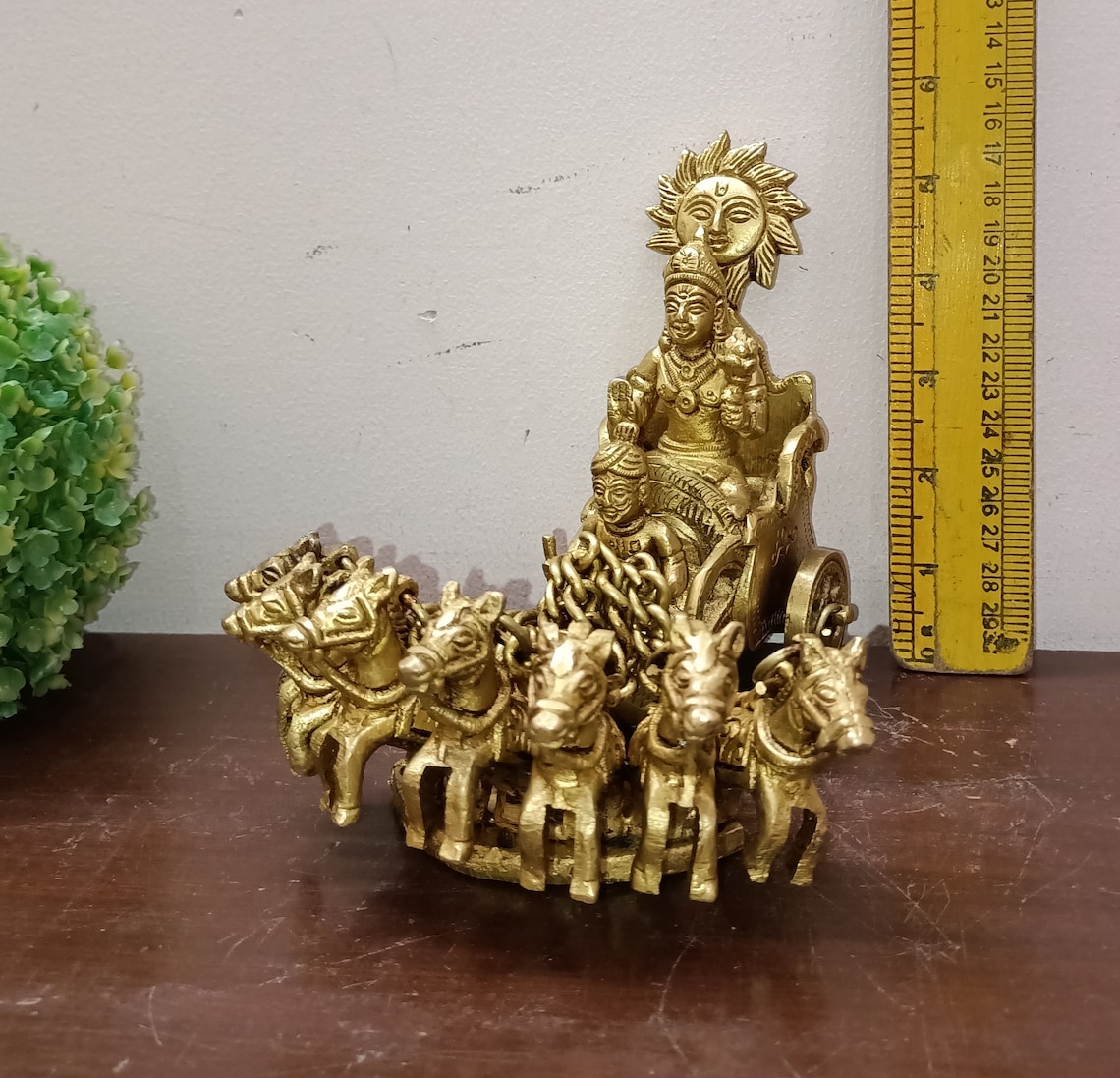 Lord Surya on His Seven Horses Chariot Brass Showpiece | God Surya Dev ...