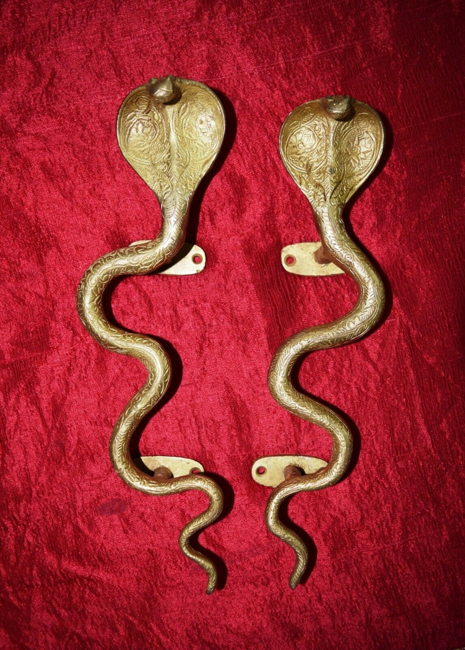 Snake Door Handle Brass Cobra Python Shape Gate Pull Etsy