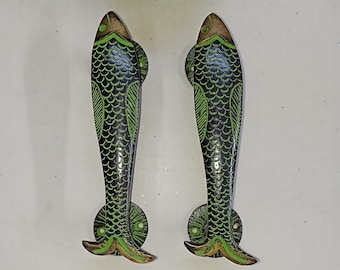 Nautical Fish Shape Door Handle | Ocean Theme Almirah Door Pull | Handicrafts Brass Fish Décor