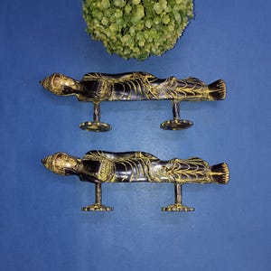 Buddha Door Handle Brass Meditation Theme Positive Home Come Vibes Pull