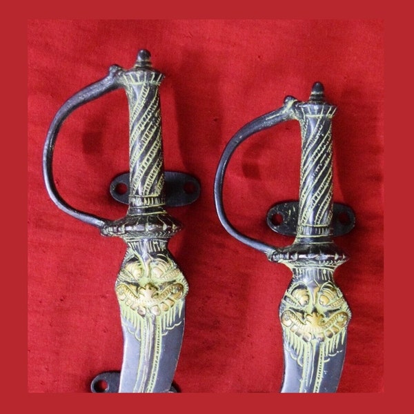 Brass Kitchen Tools Shape Door Handle |  Warrior Yali Shape Pull Royal Theme Door Decoration