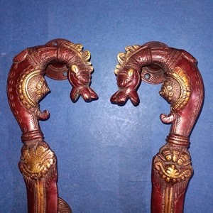 Mythical Creatures Design Handle Pair | Brass Yali Dragon Head Door Pull For Home and Office Entry Decor