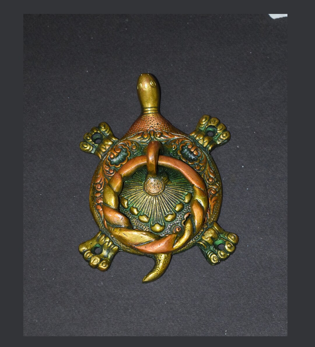 Turtle Servant Ringer Handmade Ocean Turtle Door Knocker | Brass Unique Creature Theme Door ...