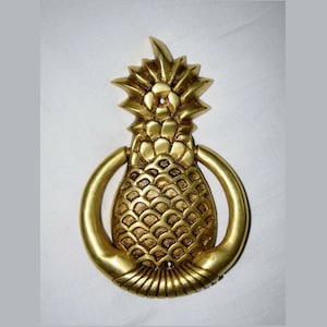 Brass Pineapple Knocker | Front Door Welcome Knocker | Door Hardware