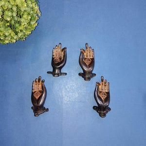 Set of 02 Pairs (04 pieces) | Girl Hand Cabinet Pull | Brass Girl Hand Knob