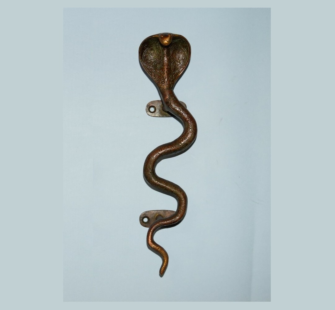 Rattle Snake Door Handle Brass Cobra Snake Door Pull Etsy