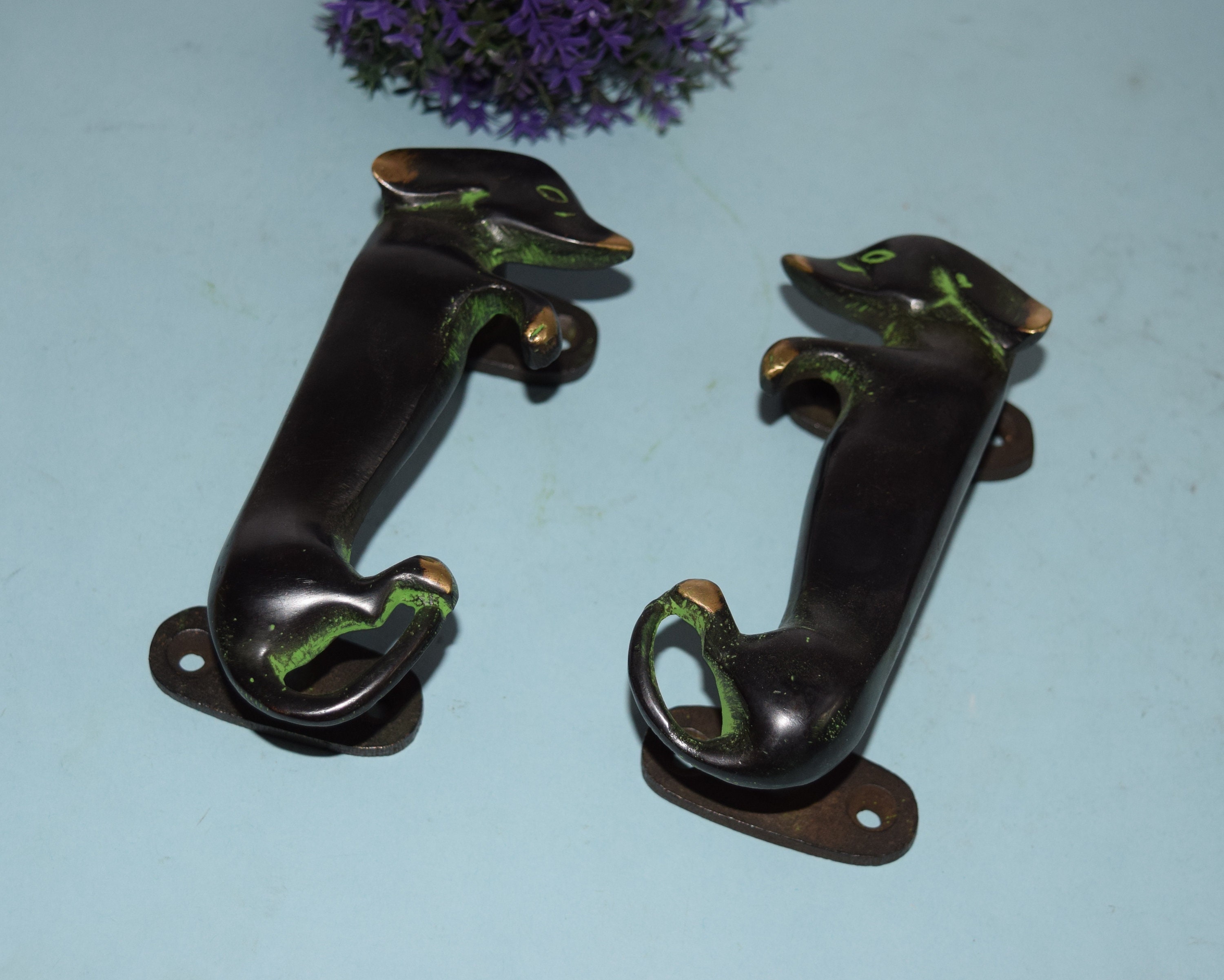 Golden Retriever Dog Door Handle Pair Brass Gateway Door Etsy UK