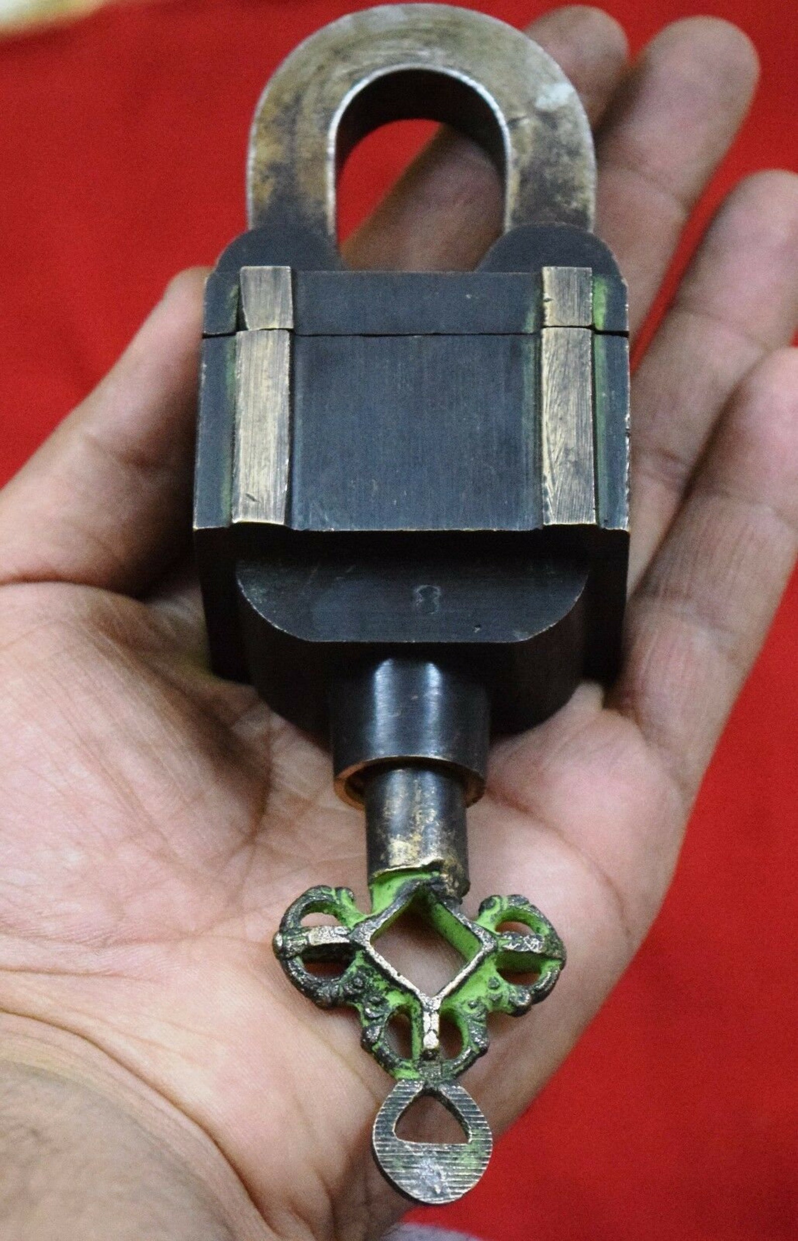 Tricky Lock With 6 Keys Brass Puzzle Padlock Safety Etsy