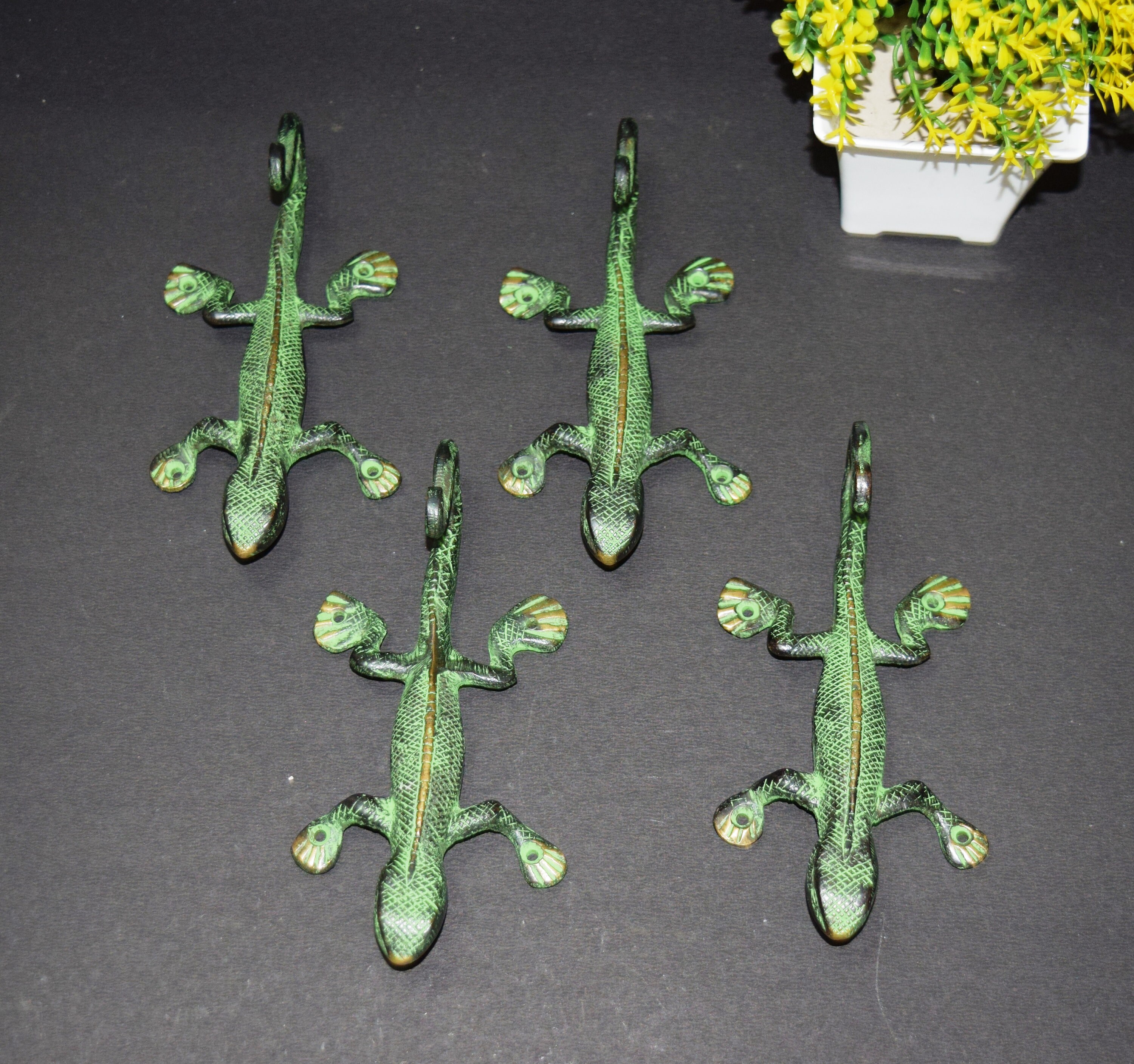 Set of 04 Pieces Lizard Hook Brass Chameleon Hanger Etsy