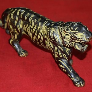 Messing Siberische Tijger Standbeeld Wild Grote Kat Vorm Tafel Decor