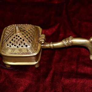Incense Burner | Incense Holder | Dhoop Dani | Brass Prayer Fragrance Container | Temple Diya