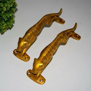 Maniglia per armadio con design leopardato / Set di maniglie interne in ottone con motivo giaguaro KWB059