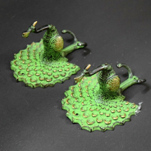 Brass Peacock Hook (Set of shops 02 Pieces) | Kitchen Wall Mounted Hook | Bathroom Towel Hanger | Weight: 600 x 2 = 1200 Grams Approx.