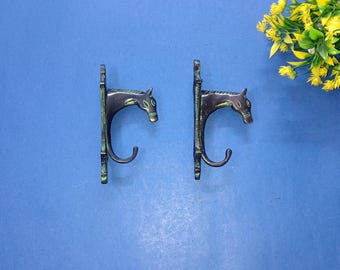 真鍮製壁掛け馬フック | ポニーキッチンタオルハンガー | 4個セット