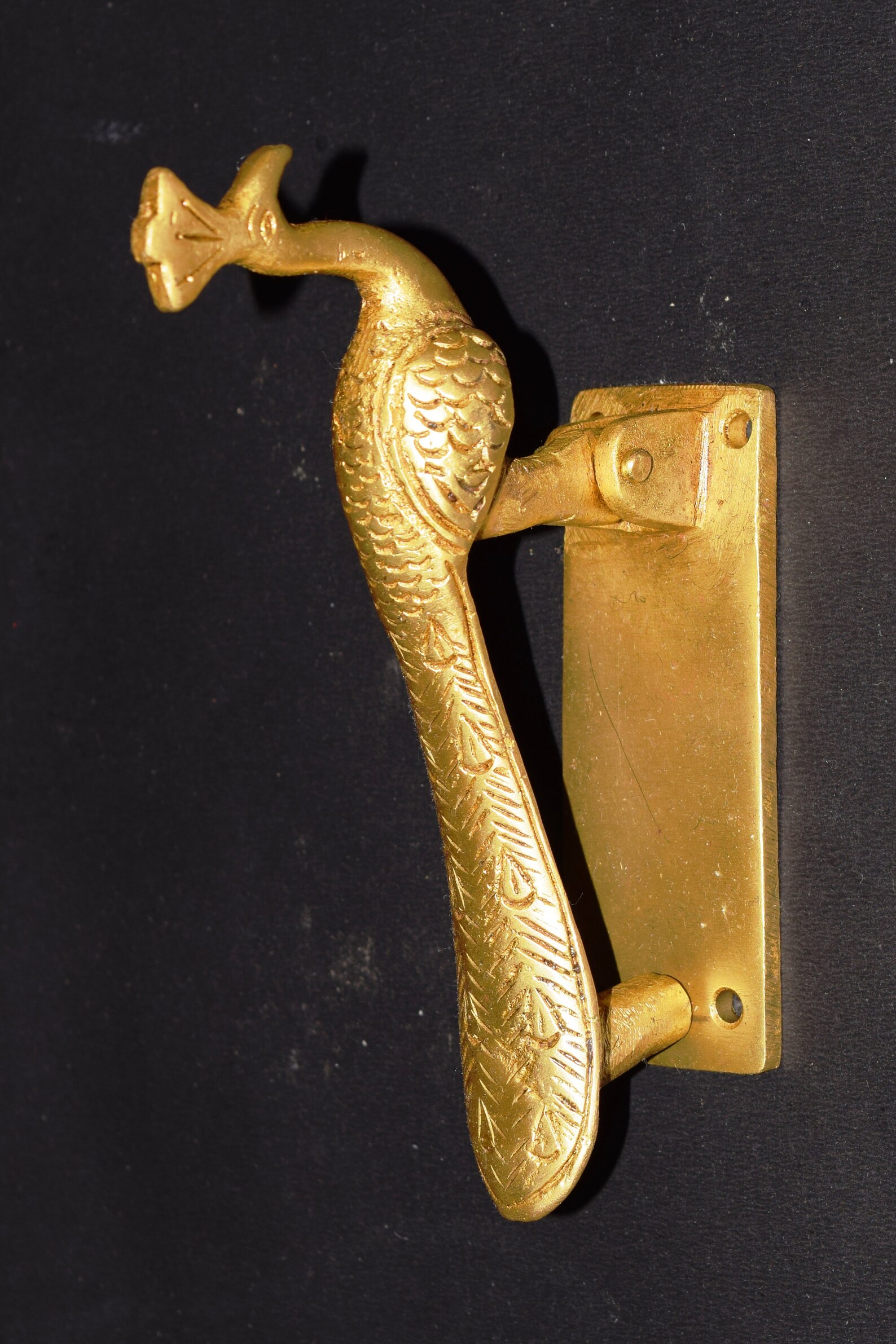 Bird Door Knocker Brass Peacock Figurine Doorbell Door Etsy