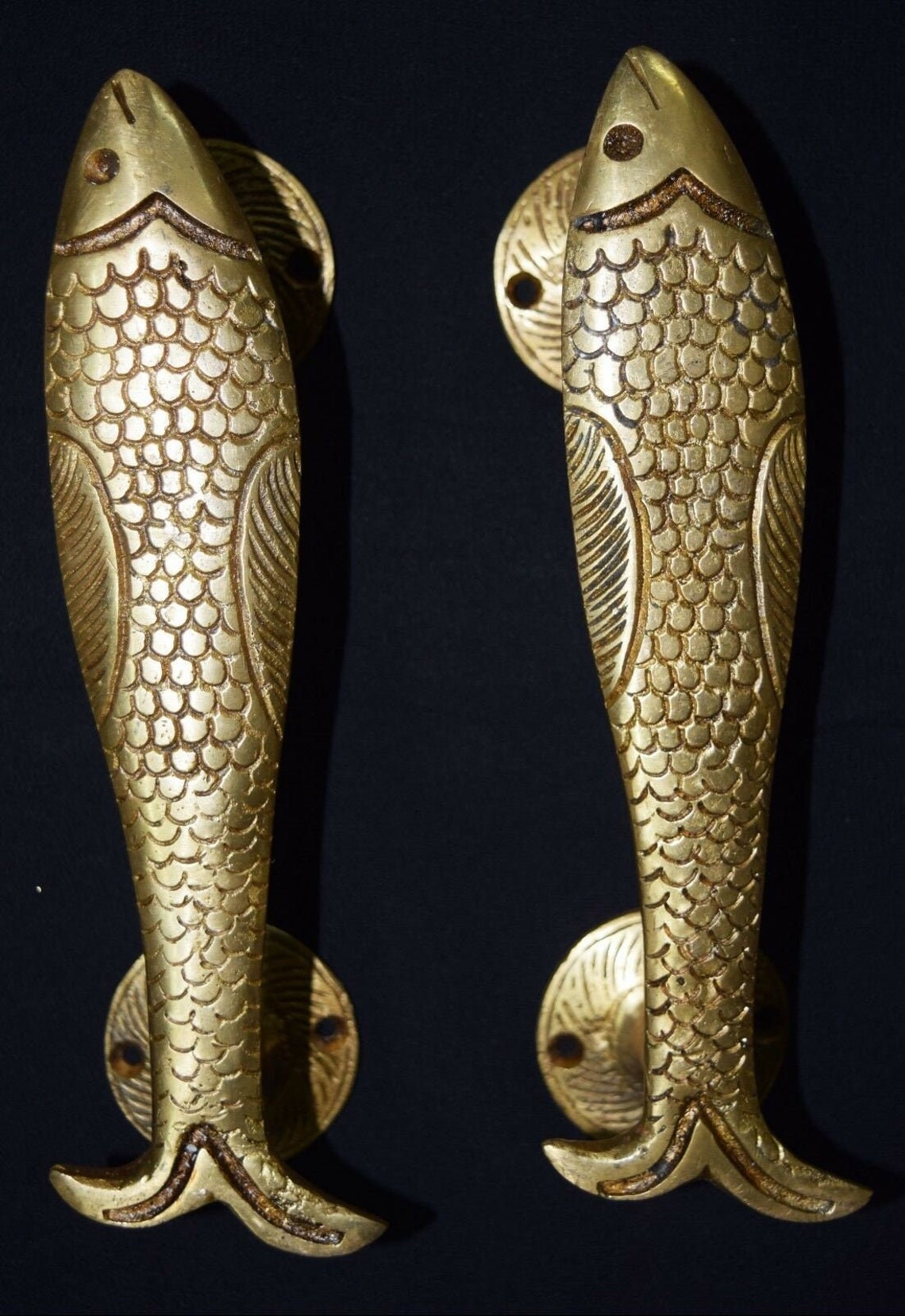 Fish Door Handle Brass Fish Door Pull Etsy UK