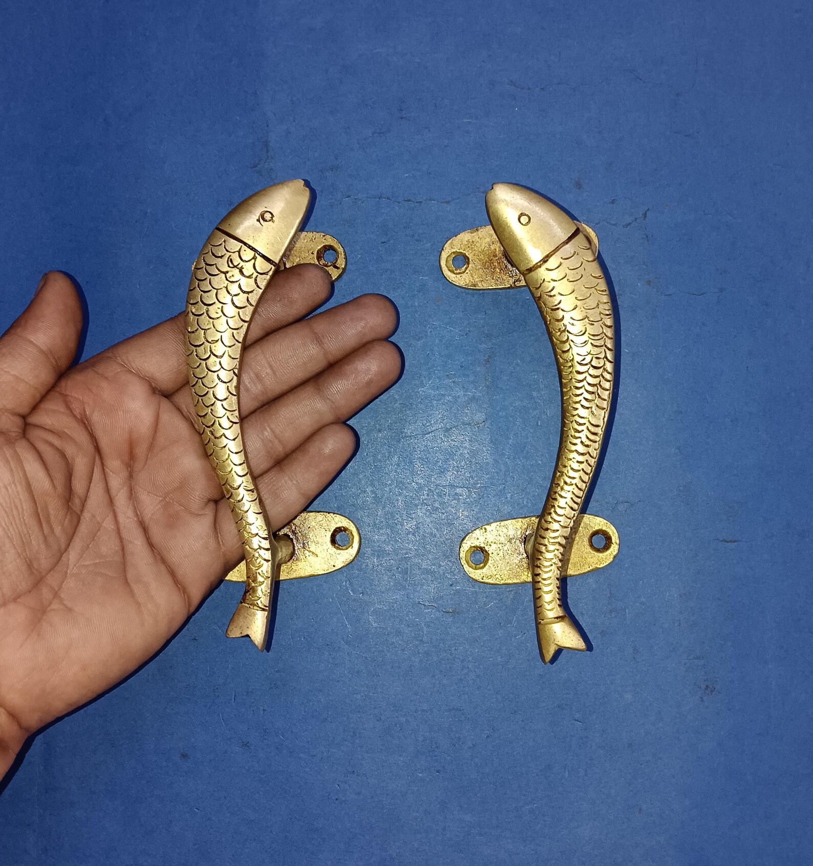 Fish Handle Pair in Golden Color | Cabinet Pull Handle | Kitchen ...