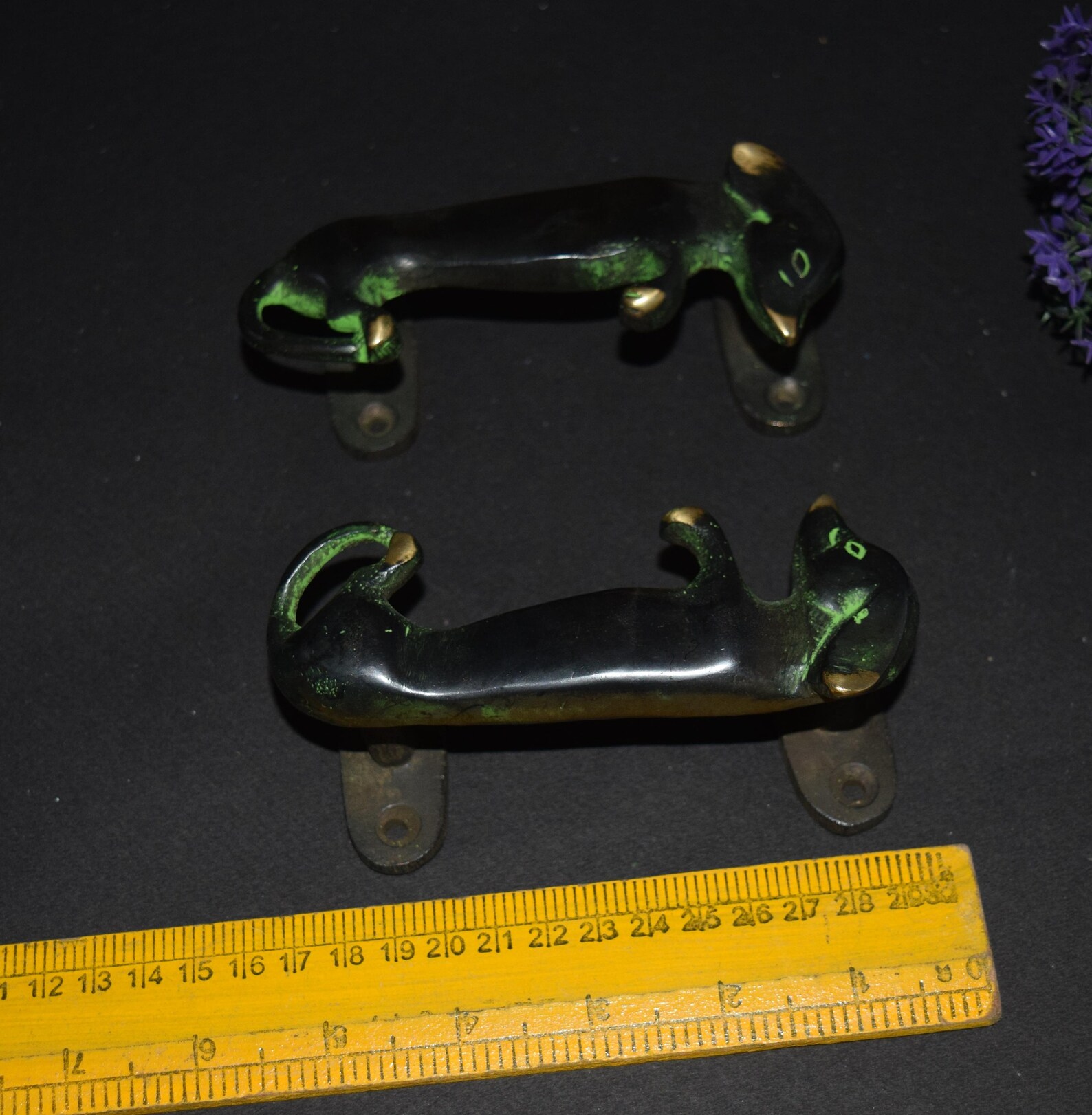 Dachshund Dog Door Handle Pair Brass Door Accessories Pet Etsy