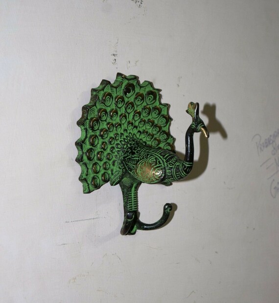 Set Di 3 Ganci Da Parete Decorativi Floreali Con Cristalli - Oro E Verde - Eleganti Porta Abiti E Accessori Per Ingresso, Camera, Bagno