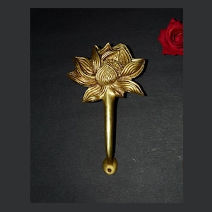 Brass Lotus Design Handle | Rose Flower Shape Door Pull | Door Interior Exterior Decor