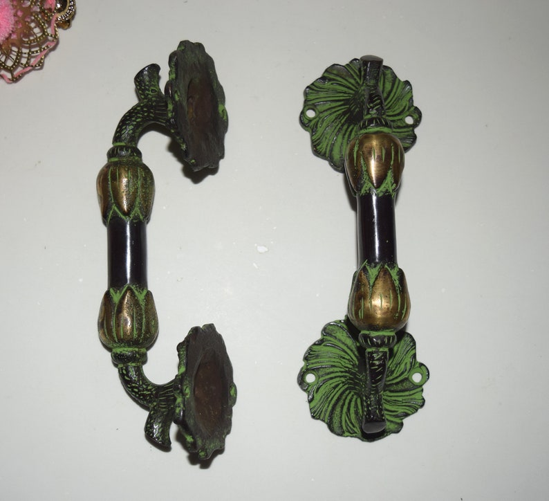 7'' Inches Daisy Flower Door Handle Floral Door Pull Etsy