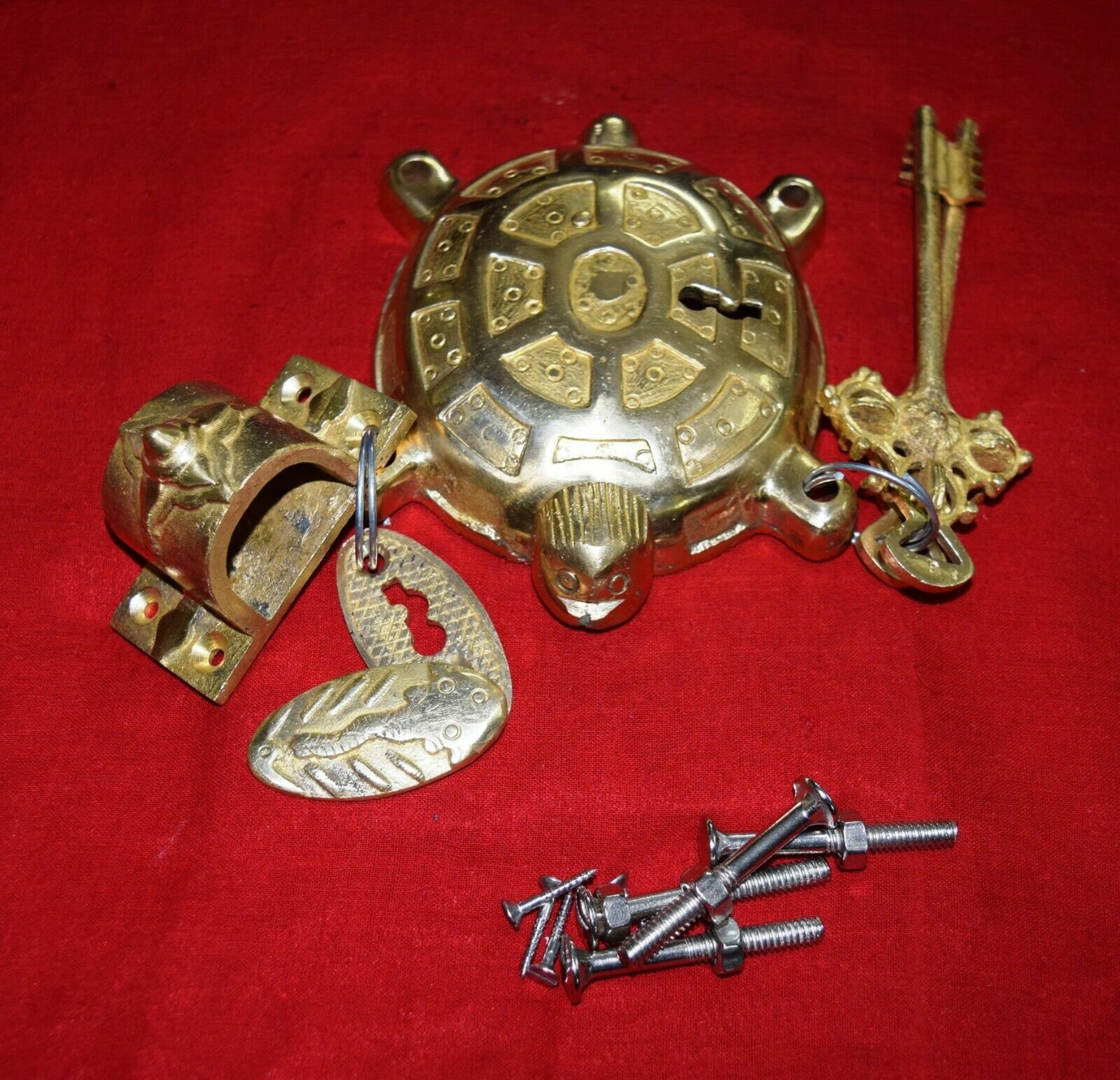 Turtle Figurine Tricky Lock | Brass Key Padlock With Screw OGL - Etsy