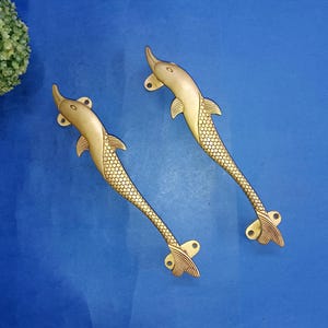 12,5 "Zoll Delfin Türgriff | Messing Schrank Dresser Pull Handle | Housewarming Griffe
