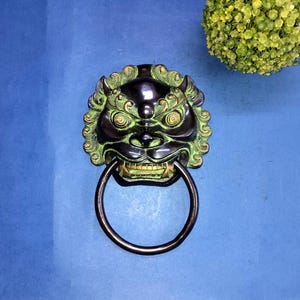 Monster Face Heavy Door Knocker | Brass Nazar Battu Head Design Door Hanger Hardware