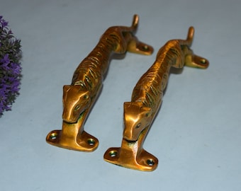 Brass Tiger Shape Door Handle Pair | Exclusive Designer Door Pull | Interior Handles For Kitchen OGL