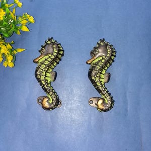 Türgriff-Paar Seepferdchen | 6 "Zoll Türgriff aus Messing | Türzubehör