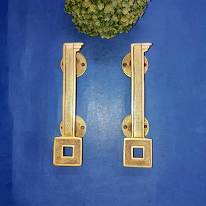 Juego de manijas para puerta con diseño de llave egipcia / Juego de tiradores de latón con forma de llave grande para puerta de entrada