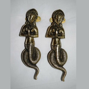 9&quot; Inches Naag Kanya Door Pull | Brass Mermaid Door Handle | Entrance Door Accessories
