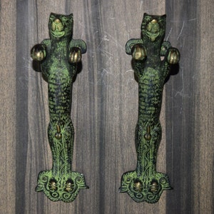 Brass Tiger Door Handle Jumping Tiger Shape Door Pull Door Accessories image 5