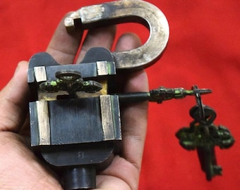 Brass Puzzle Lock Working Tricky Padlock with 06 Keys Security