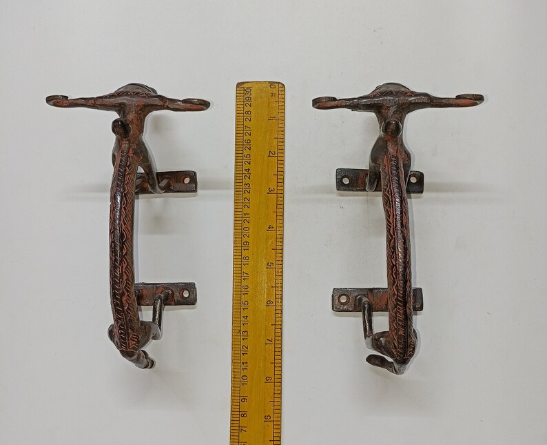 Tribal Ox Bullock Design Door Handle Pair | Brass Unique Design Yak ...