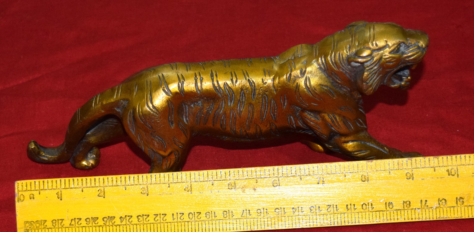 Brass Jaguar Tiger Statue Big Wild Shape Showpiece or Table Etsy