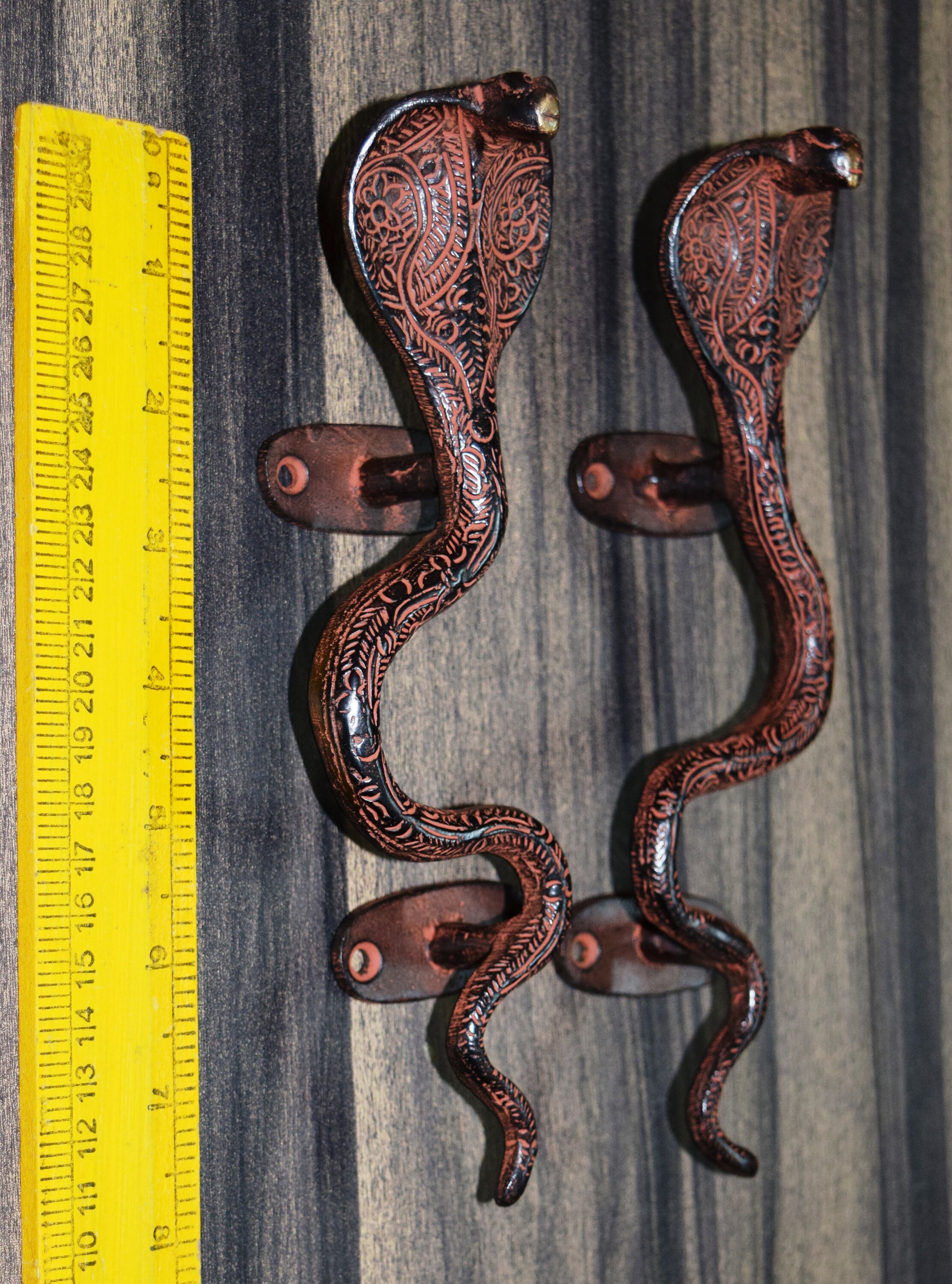 Black Cobra Snake Door Pull Brass Handmade Door Handle Set Etsy