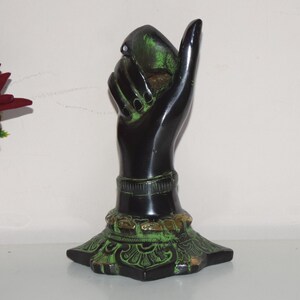Messing bloempot in de vorm van een duim omhoog | Decoratieve pennenhouder | Gewicht: ca. 975 gram