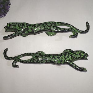 11&quot; Inches Leopard Door Pull Round Base | Brass Tiger Shape Door Handle | Total Weight: 1020 x 2 = 2040 Grams Approx