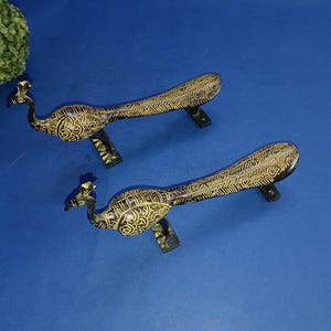 9&quot; Inches Peacock Door Handle | Brass Bird Shape Door Pull
