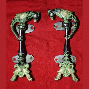 Exquisite Brass Peacock Door Handle Pair | Handicraft Culture Design | Door Hardware