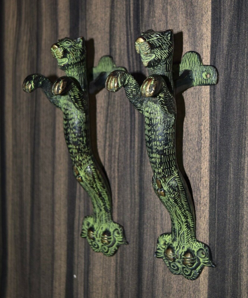 Male Tiger Door Handle Jumping Tiger Shape Door Pull Etsy