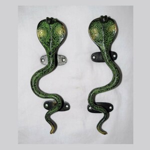 8.5&quot; Inches Python Snake Door Handle Pair | Handmade Decorative Gate Pulls