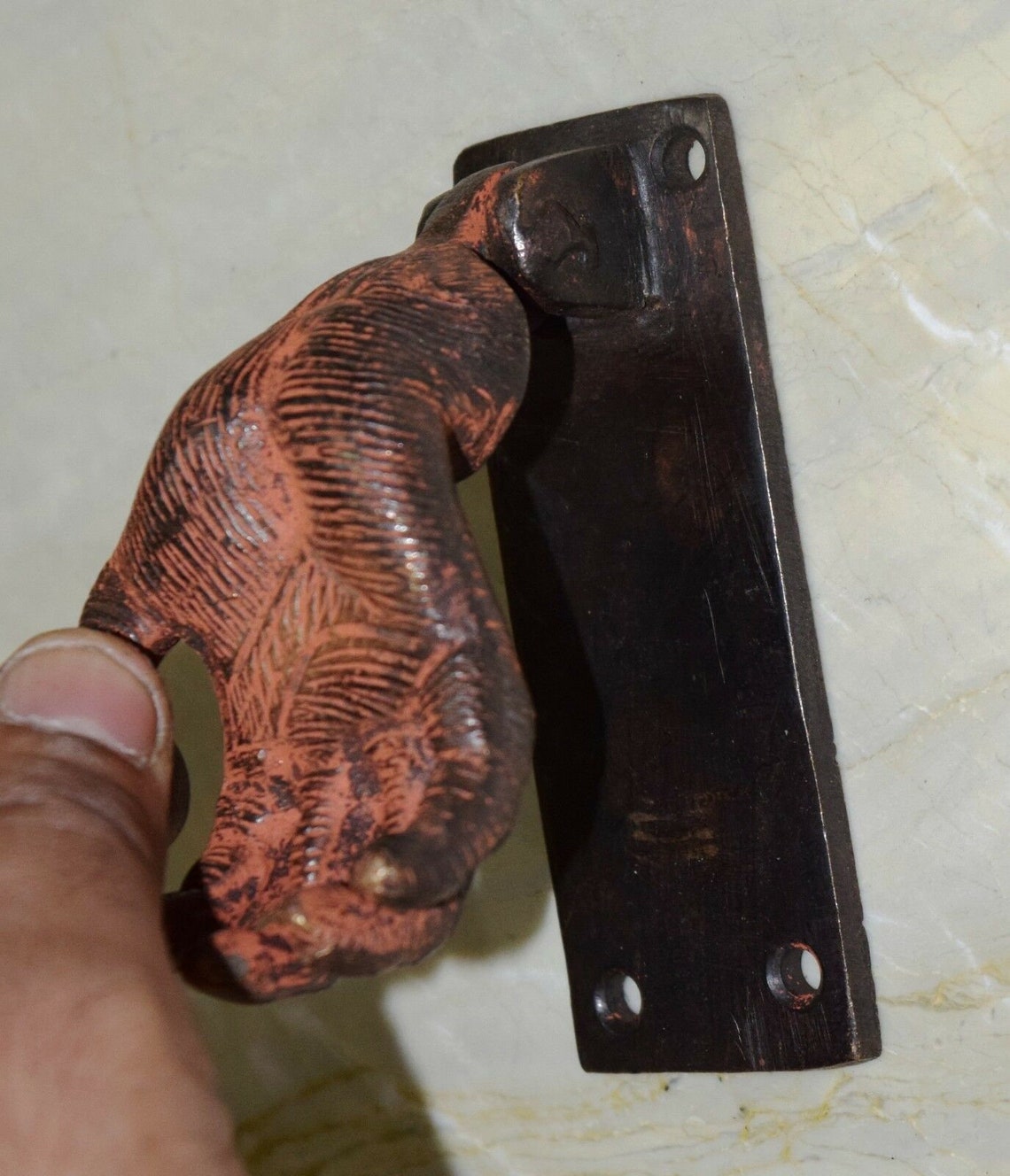 Monkey Hand Door Knocker Brass Handmade Horror Door Knocker Etsy