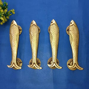 Design deurkruk tonijn | Messing deurkruk zeedierenthema (02 paar - 04 stuks)