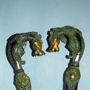 Mythical Dragon Shape Yali Door Handle | Handmade Flying Serpent Face Door Pull