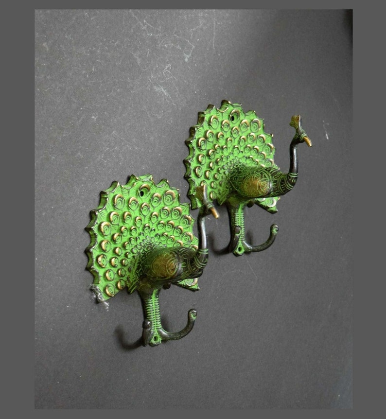 Brass Peacock Hook (Set of shops 02 Pieces) | Kitchen Wall Mounted Hook | Bathroom Towel Hanger | Weight: 600 x 2 = 1200 Grams Approx.