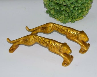 Tiger Door Handle | Brass Jaguar Door Pull | Animal Theme OGL