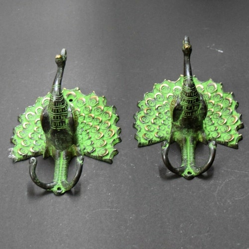 Brass Peacock Hook (Set of shops 02 Pieces) | Kitchen Wall Mounted Hook | Bathroom Towel Hanger | Weight: 600 x 2 = 1200 Grams Approx.