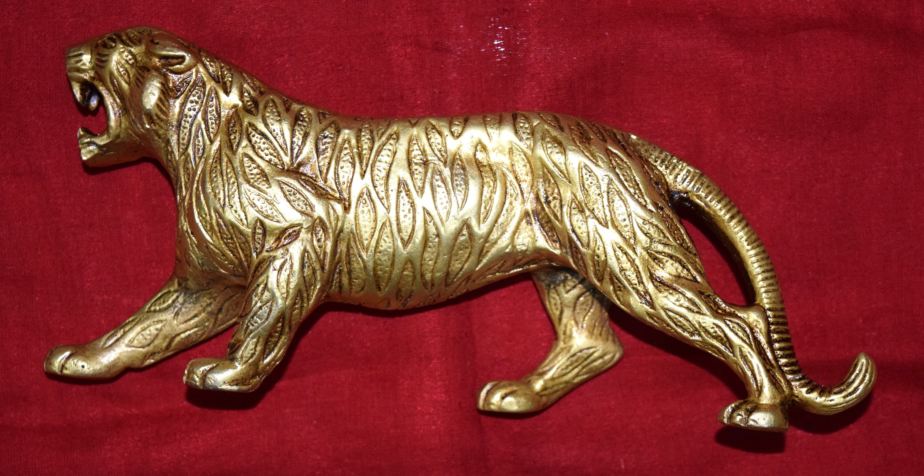 Bengal Tiger Statue Brass Malayan Tiger Figurine Statue Etsy Canada